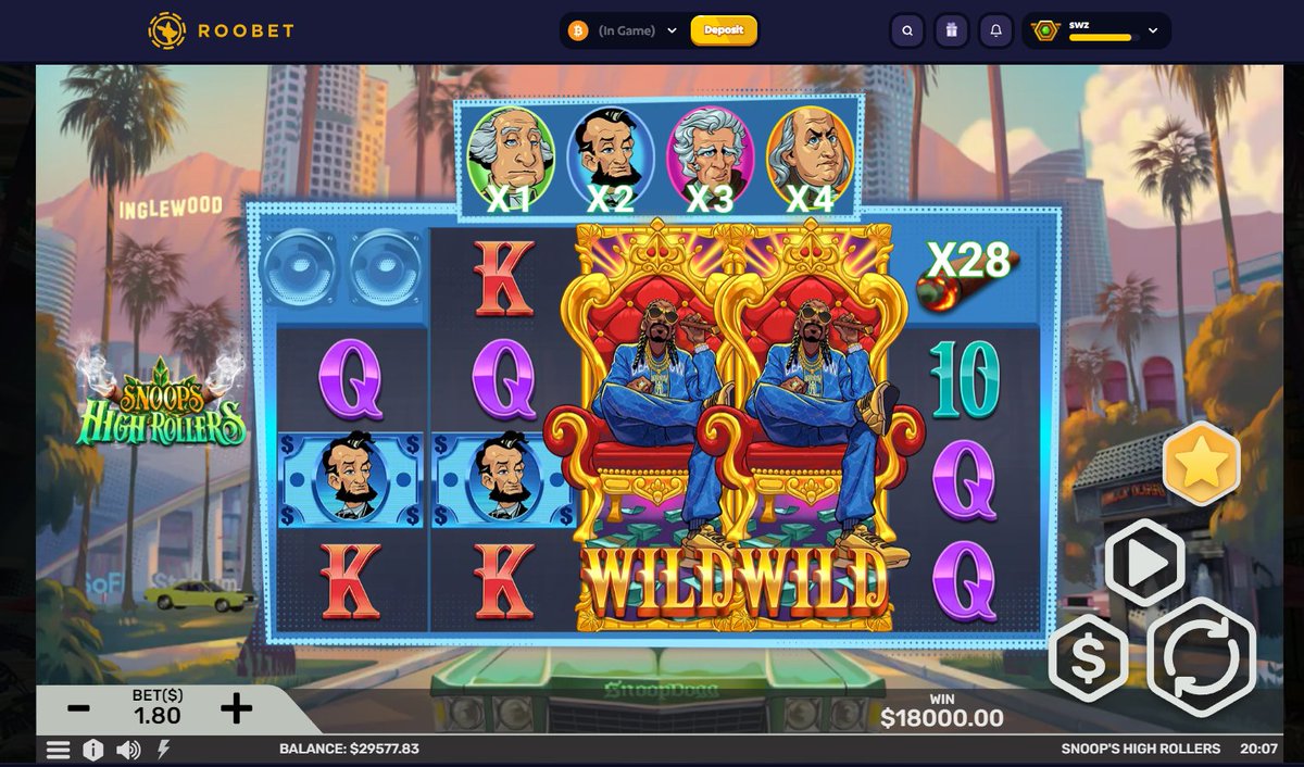 KulichHonza's tweet photo. FIRST MAXWIN ON @Roobet ON THIS SNOOPS HIGHROLLER GAME... CRAZYYYYYYYY, CLEAN $18000 @Roobethowie https://t.co/aaNQLZfWHp