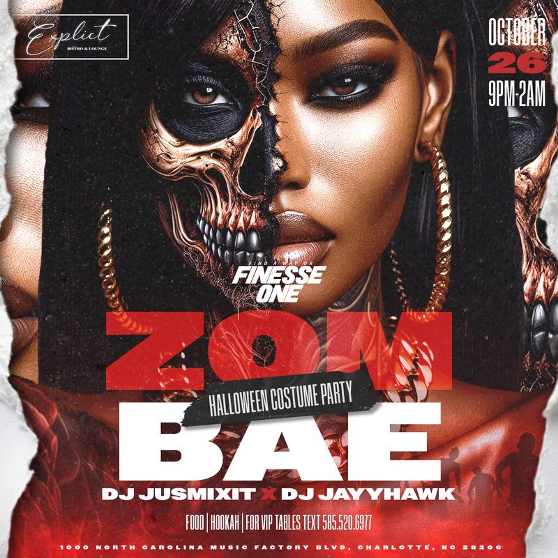 YKDIRTY's tweet image. H A L L O W E E N  V I B E Z 👻🍹
OCTOBER 26th, 2024 🎃 (Costume Mandatory) 
Time: 9pm - 2am ⏰
Location: Explicit Bistro &amp;amp; Lounge, Charlotte, NC

For VIP Tables (585)520-6977 🍾
First 100 Tickets Free‼️ 🆓🆓🆓
#Charlotte #NC #NorthCarolina #Party #Libra #Halloween #HalloweenBash