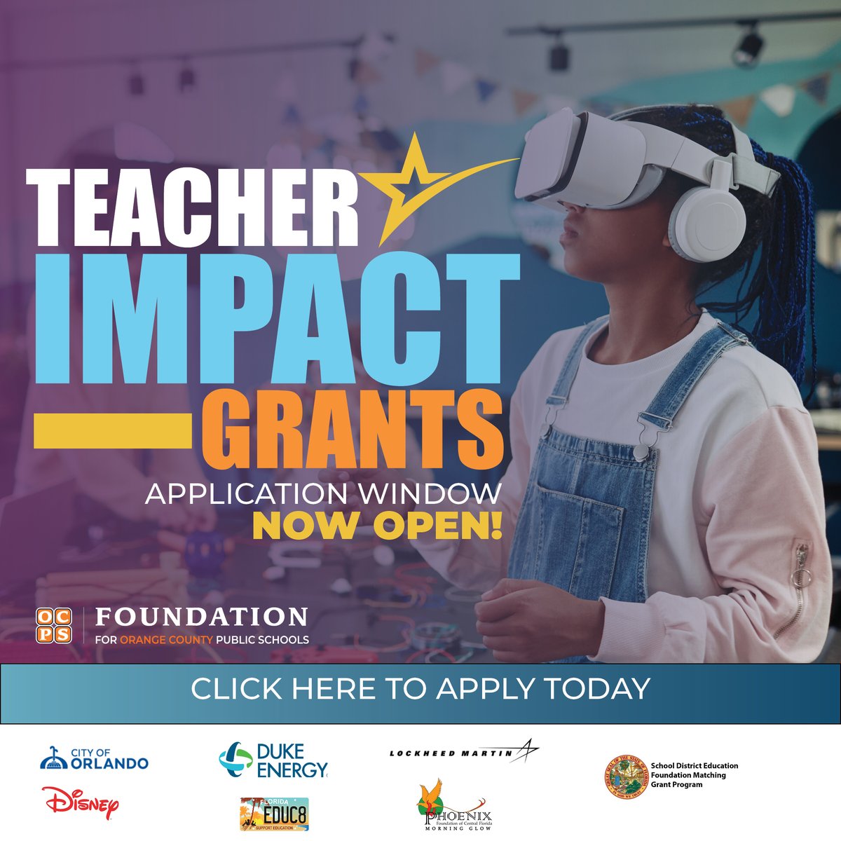 Fdn4OCPS's tweet photo. Thanks to our partners, we’ve added SIX MORE GRANTS! Click the link below to APPLY TODAY.
https://t.co/fV830WKkEy #CityofOrlando @Disney @DukeEnergy @LockheedMartin #PhoenixFoundationCFL #ConsortiumofFloridaEducationFoundation @ocpsnews
#fdn4ocps #ocps https://t.co/HYv0Sp3a8H