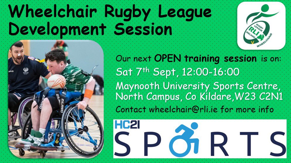 Only 3 more sleeps until our next OPEN training session! ☘️♿️🏉