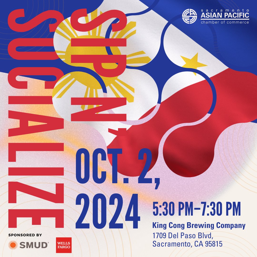 🍻 Sip N' Socialize with the SacAsian Chamber! 🍻
Join us at King Cong Brewing Company for a special Filipino American History Month celebration! 

📅 Date: Oct 2nd
🕠 Time: 5:30 - 7:30 pm
📍 Location: King Cong Brewing Company

Register: eventbrite.com/e/sip-n-social…