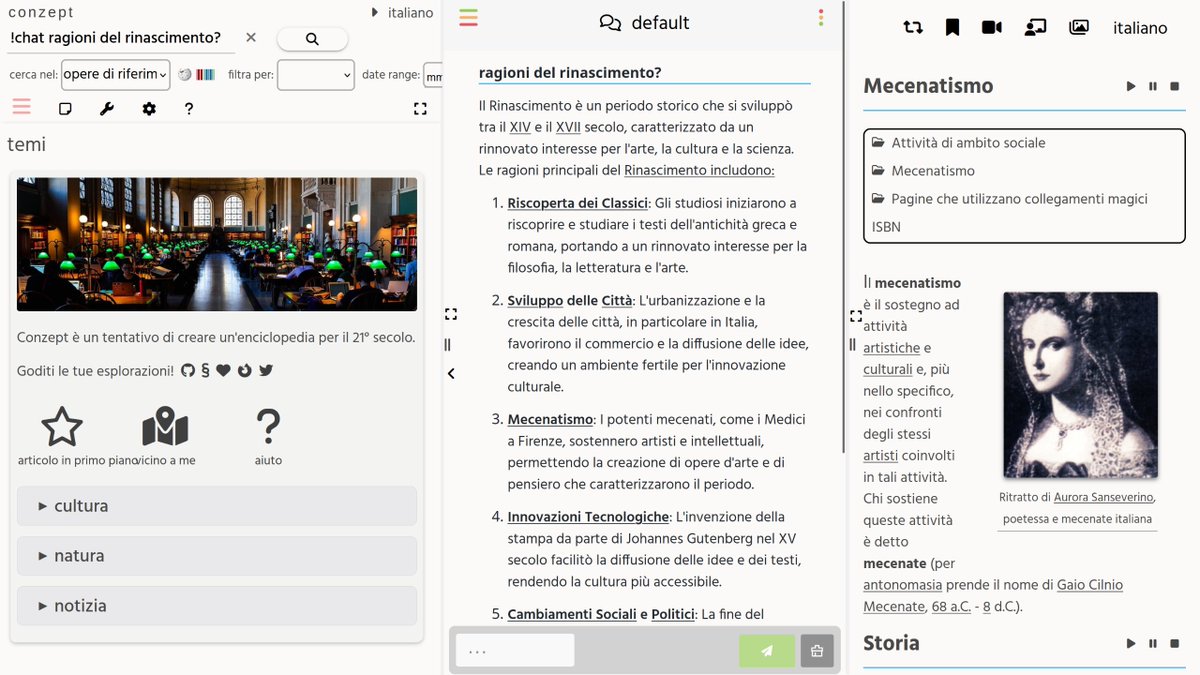 conzept__'s tweet image. The AI chat app is now multi-lingual (supporting almost any language)!
This was done by using English prompts, asking for &lt;target-language&gt; responses. This will also make adding new prompt-contexts much easier.
TODO: add prompt-style icons.
Example:
conze.pt/explore/Histor…