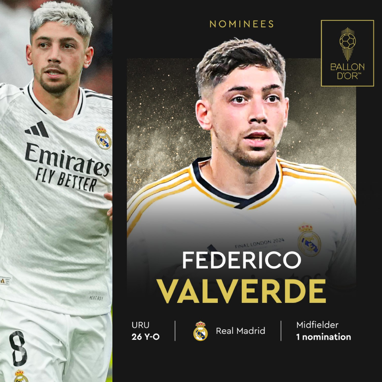 InvictosSomos's tweet photo. ¡¡ÚLTIMA HORA!! Por primera vez en su carrera profesional, Fede Valverde fue nominado al Balón de Oro de France Football. Sí, por primera vez se reconoce formalmente que El Halcón está entre los mejores futbolistas del planeta. Se tardaron mucho tiempo en valorarlo como se merece, pero la nominación del mejor todoterreno del mundo por fin llegó. MERECIDÍSIMO.