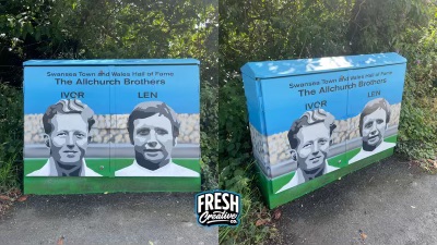 As part of a scheme to recognise local football legends, we were asked to paint the Allchurch brothers. Spearheaded by Swanstrust and supported by councillors Mike White and Beverley Hopkins.

Watch out for more on this project! 

#muralartist #graffitiart #paintthestreets