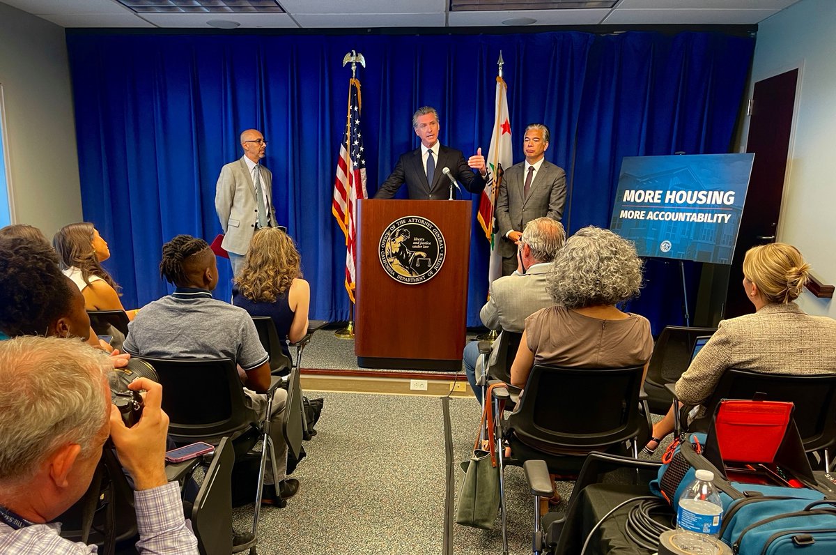 Today <a href="/CAgovernor/">Governor Gavin Newsom</a> Newsom joined <a href="/AGRobBonta/">Rob Bonta</a> and HCD Director <a href="/GVelasquez72/">Gustavo Velasquez</a> to announce a settlement with the <a href="/CityofElkGrove/">City of Elk Grove</a> over unlawful denial of a permanent supportive housing project for lower-income people with disabilities at risk of homelessness… <a href="/CAbcsh/">CA Business, Consumer Services and Housing Agency</a>