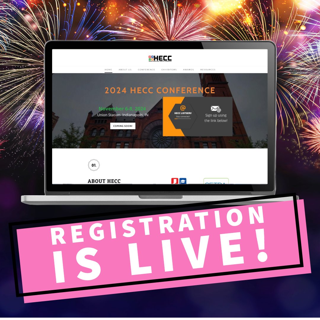 hecc_conference's tweet image. HECC 2024 registration is live!  We have some amazing sessions scheduled &amp;amp; a great event planned.  This year's digital tool is a Viewsonic portable touch monitor.  We look forward to seeing you at this year's event #HECC2024 s4.goeshow.com/hecc/annual/20…