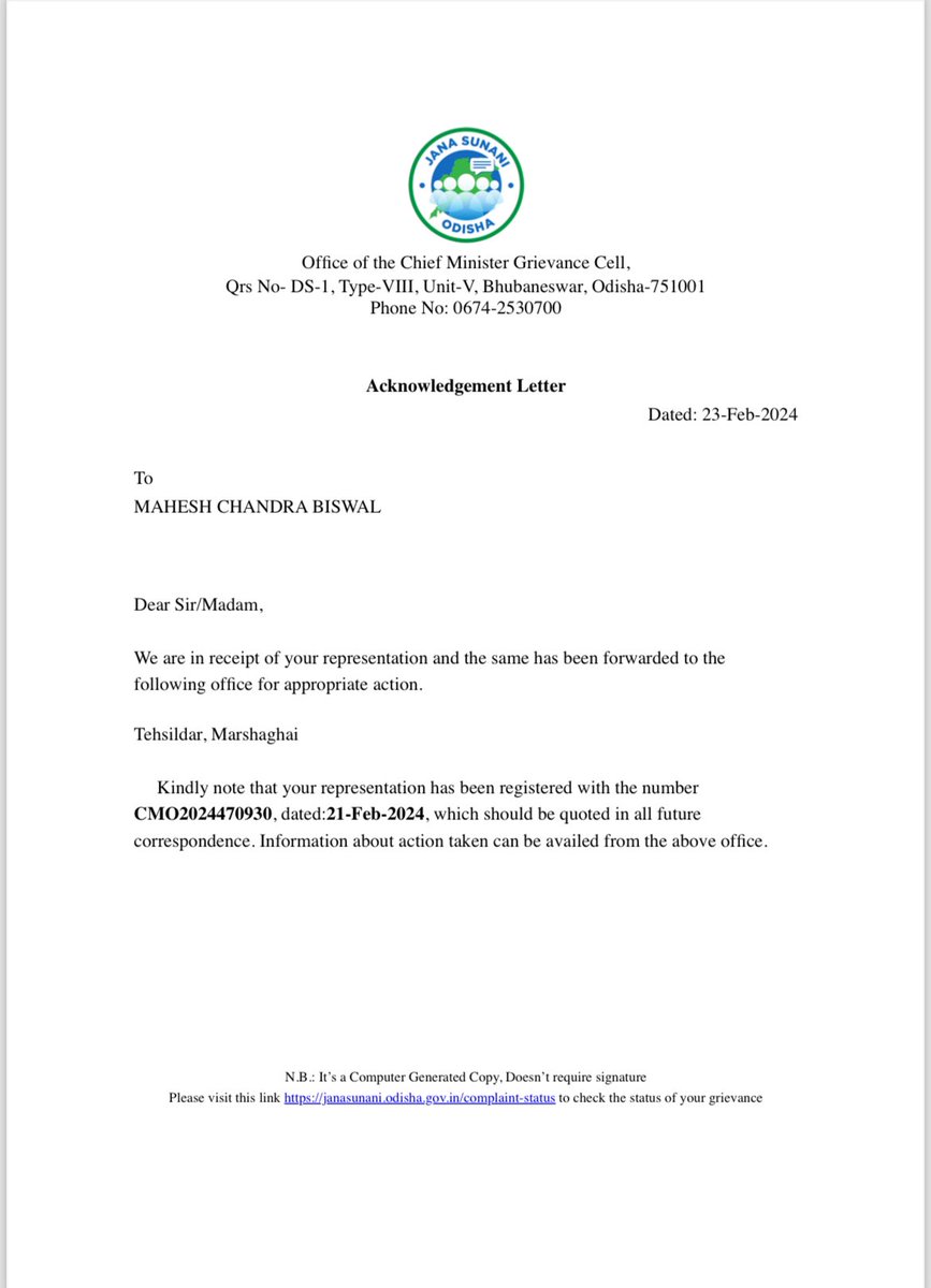 MaheshaBiswal's tweet photo. Since there has been no solution for 3 years of my issue, raised a grievance from last 8 months, requesting sir please take action to ensure justice. @CMO_Odisha @MohanMOdisha @KVSinghDeo1 @PravatiPOdisha @rdmodisha @sureshkpujari @dmkendrapara @SmrutiR2009 https://t.co/xDDYpT2E0v