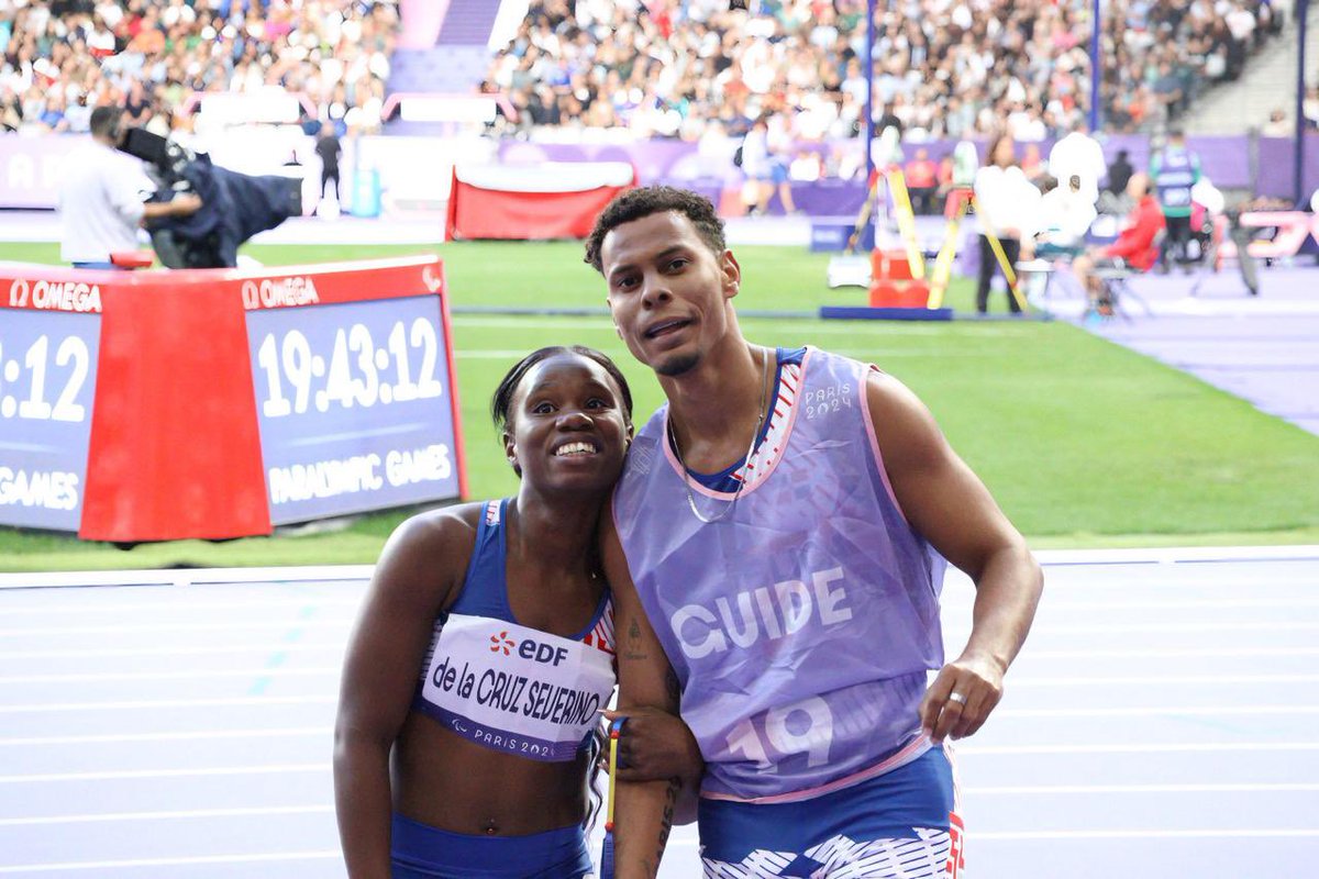💥Nuestra #AtletaCreso, Darlenys De la Cruz  y su guía Fary Mejía pasan a la semifinal de los 100m de #Paraatletismo al cronometrar un tiempo de 12.37s, su mejor marca de la temporada en #Paris2024.

📸: <a href="/TeamDomDR/">Team Dom Oficial</a> / <a href="/RichardBazil/">Richard Bazil</a> 

#SomosCreso #VamosRD #CreandoSueñosOlimpicos