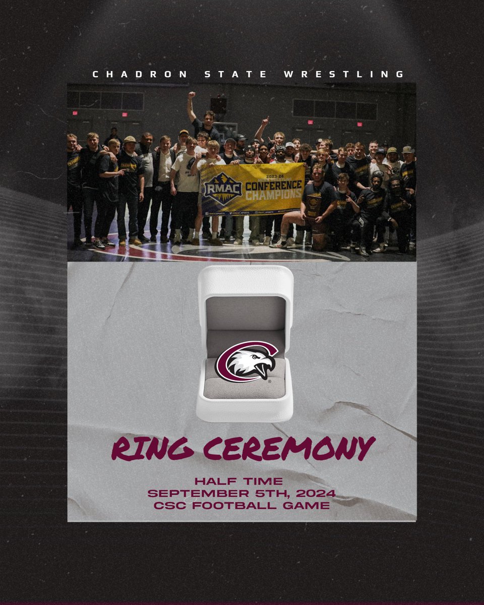 RMAC Championship Ring Ceremony tomorrow night during halftime of the CSC Football game. #BeYourBest