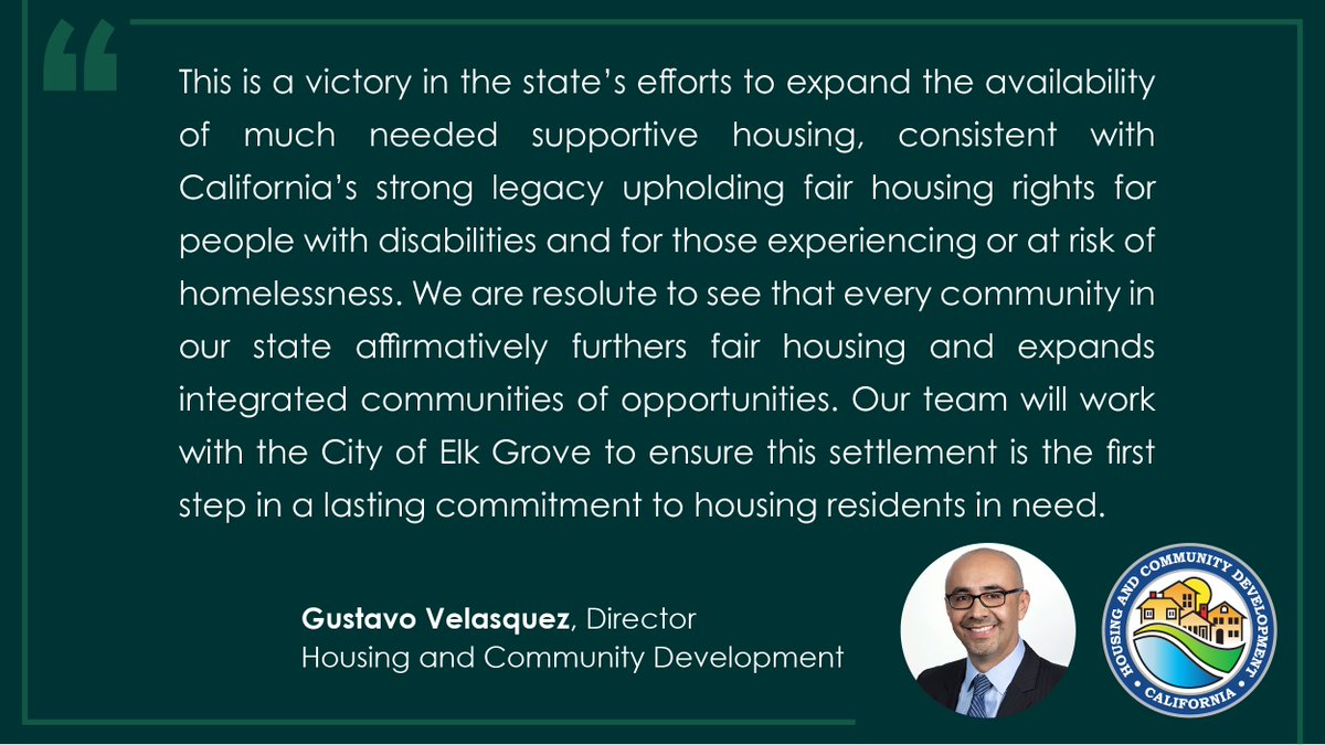 Director Velasquez lauded the Housing Accountability Unit and the state’s victory for affirmatively furthering fair housing for people with disabilities, who face some of the biggest hurdles to securing stable, affordable, accessible housing.
#HousingBelongsHere #HousingForAll