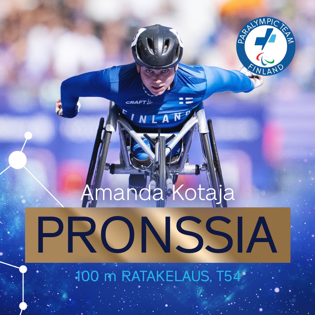 Onnea Amanda Kotaja, PRONSSIA T54 100 m ratakelaus!!! 🥉

#ParalympicTeamFI #PohjoisenTähdet #Paris2024 #Pariisi2024 #paralympics #paralympialaiset #yleisurheilu #parayleisurheilu #ratakelaus <a href="/yleisurheilu/">Yleisurheilu</a>