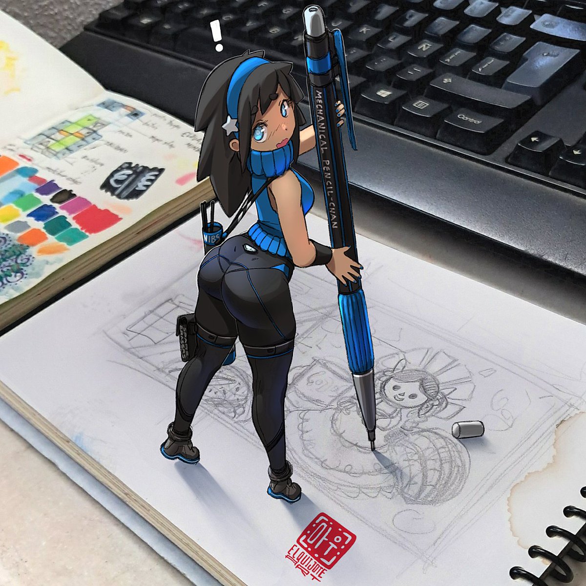 ElquijoteART's tweet photo. Mechanical Pencil-chan https://t.co/Rc9vtoZa0n