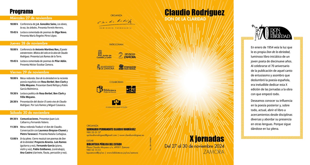 uamhispanicas's tweet photo. El Seminario Permanente Claudio Rodríguez celebra sus veinte años con esta hermosa edición. #poesia #literaturaespañola #ClaudioRodriguez https://t.co/5NtxDqEfsD