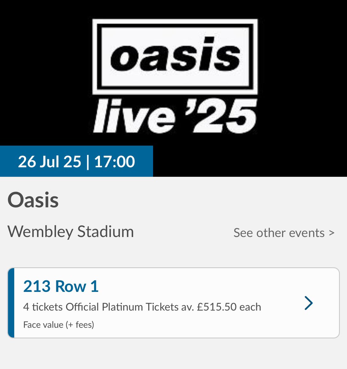 Imagine trying to shift these the day they announce two new face value sales #oasis