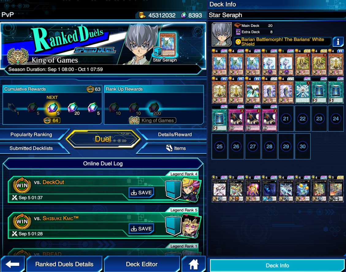 DLC_FalCoN's tweet photo. KOG Speed Sep 2024

Star Seraph โคตรโหด โคตรอันตราย

#DuelLinks 
#yugioh https://t.co/70Uhh3Q4v3