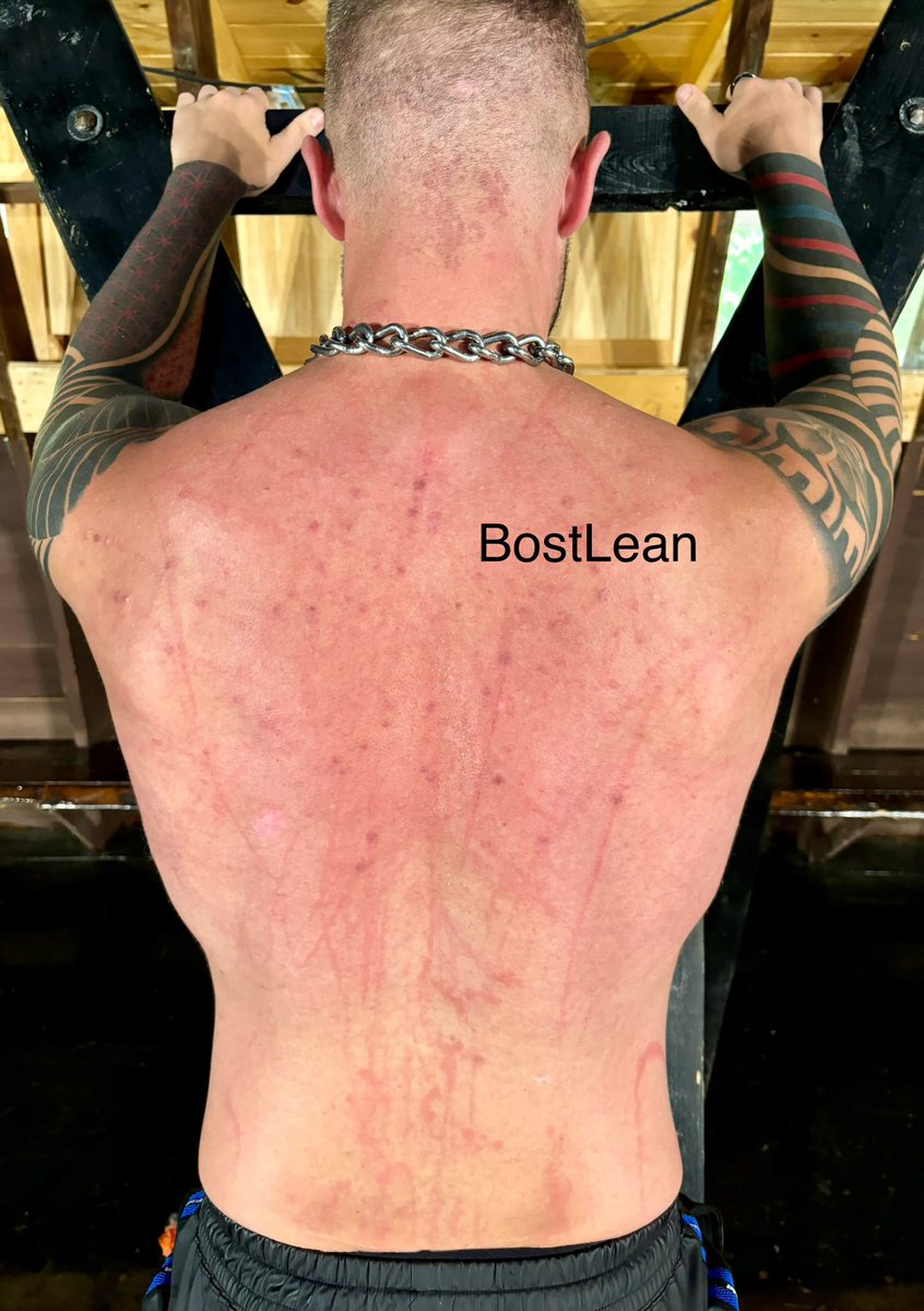 This was @blueeyes85_'s first single tail whip play. He had a good endorphin ride, and will be back for more! 4 foot #bullwhip, total length 7 feet. #Gay #Muscle #Whipped