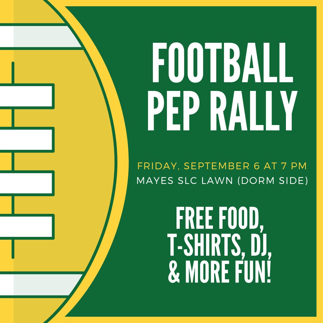 Ready to kick off the football season?! You won't want to miss the Football Pep Rally THIS Friday at 7 PM!