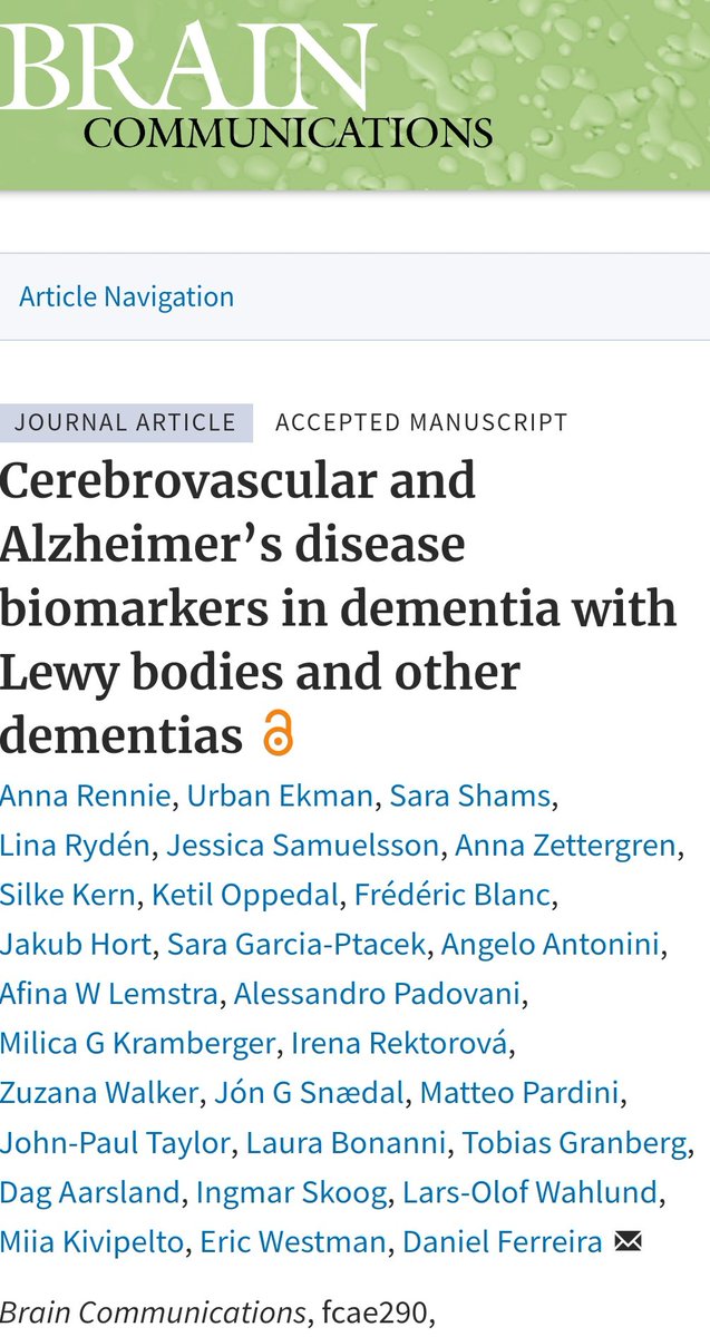 Never before a study compared white matter hyperintensities in so many dementias and so many patients (N=4549). Here we assessed correlations with atrophy, Alzheimer biomarkers and cognitive performance. Of course, we put the focus on dementia with Lewy bodies 👇👇👇