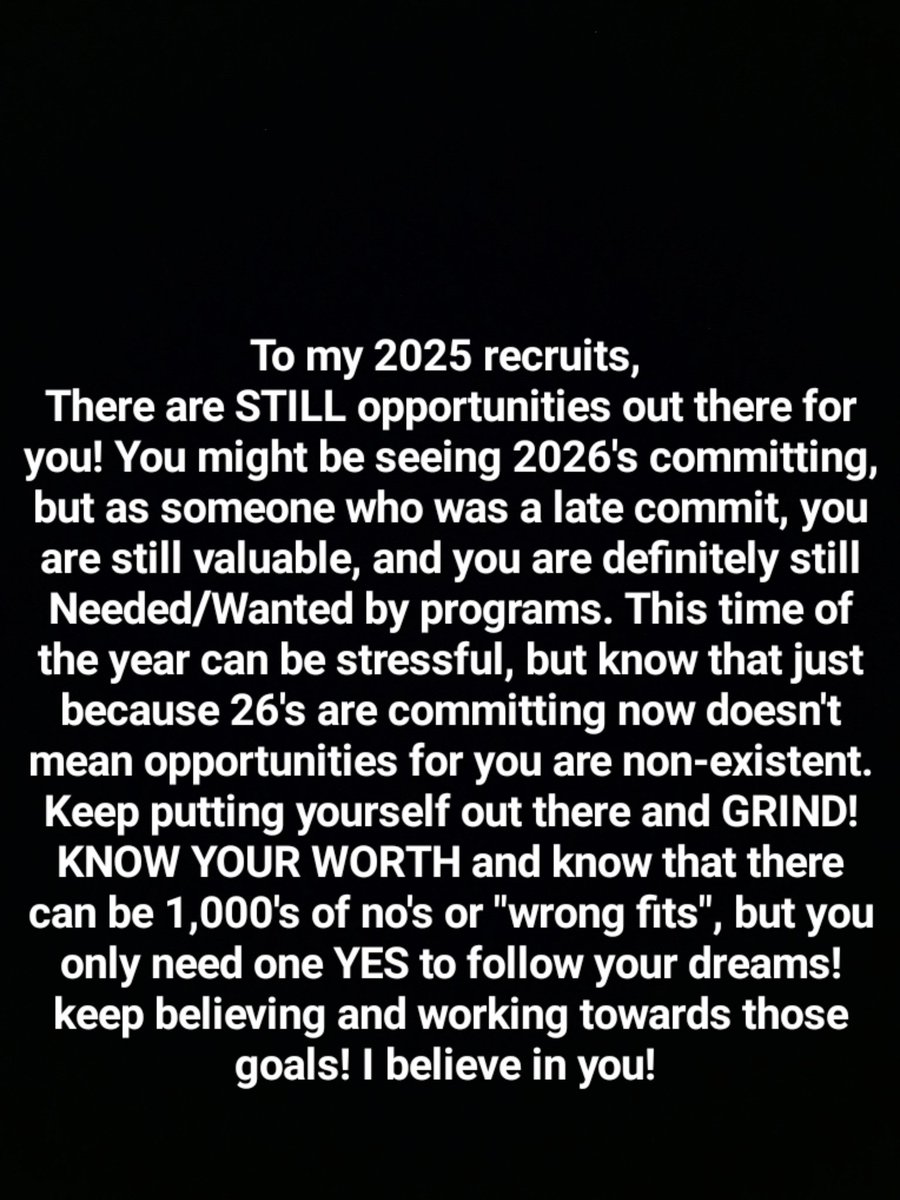 MaddieSimmerman's tweet photo. To my 2025 recruits,
#thoughts? #followyourdreams #collegecoaching #recruitment #findingtherightfit #playingatthenextlevel https://t.co/Ah5doKOMbY