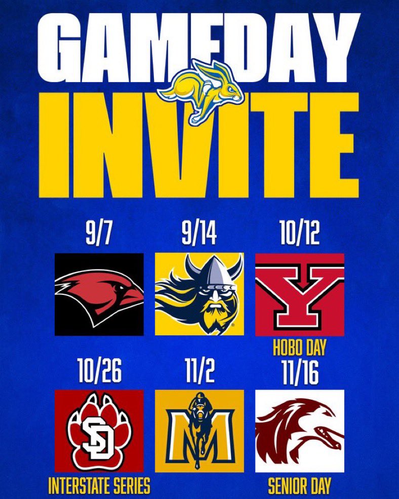 I will be at <a href="/GoJacksFB/">SDSU Football</a> on October 12th!
Thank you <a href="/CoachRyanOlson/">Ryan Olson</a> for the invite!

<a href="/PaarJoel/">Joel Paar</a> <a href="/MJ_NFLDraft/">Mark Johnson</a> <a href="/Athletics_OCHS/">Knights Athletics</a> <a href="/ocqbclub/">Oak Creek Quarterback Club</a>