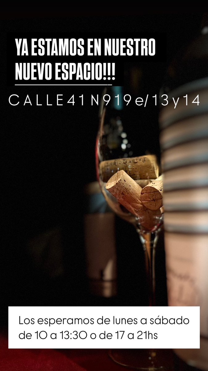 Nuestro nuevo espacio de calle 41 entre 13 y 14 ya está abierto!!
Los esperamos! 🙌🍷