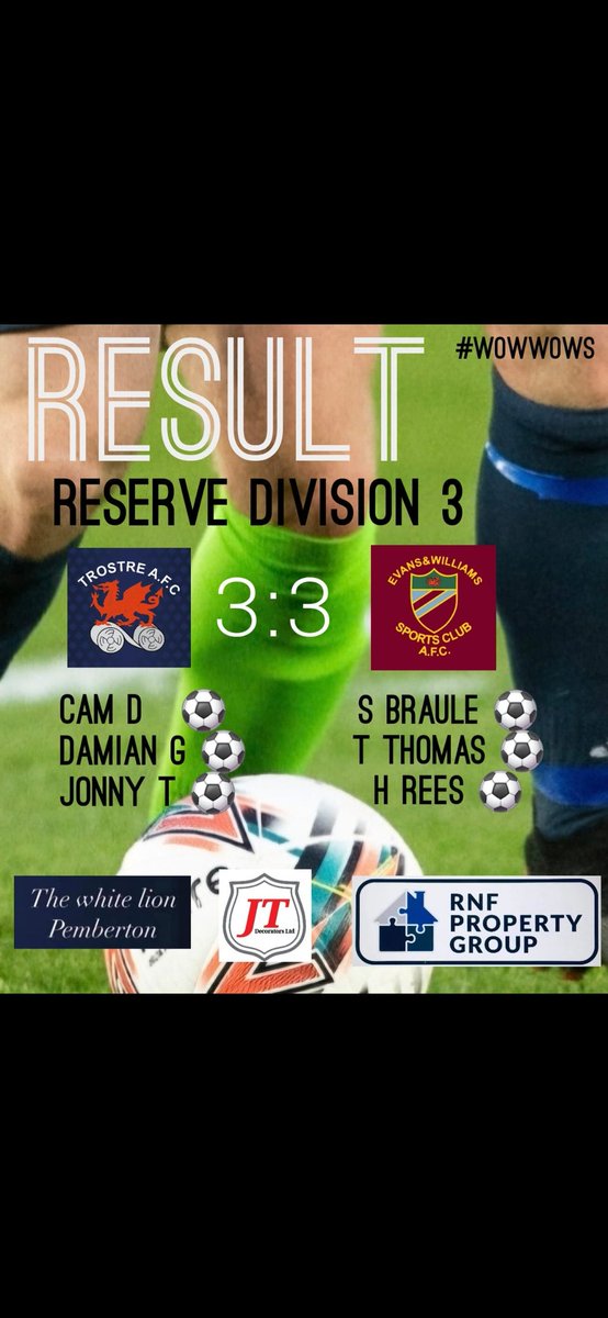2 nd team draw 3 all with albies . 

Some nice football but credit to albies for the fight back . 

To pinch a draw best of luck for the season lads