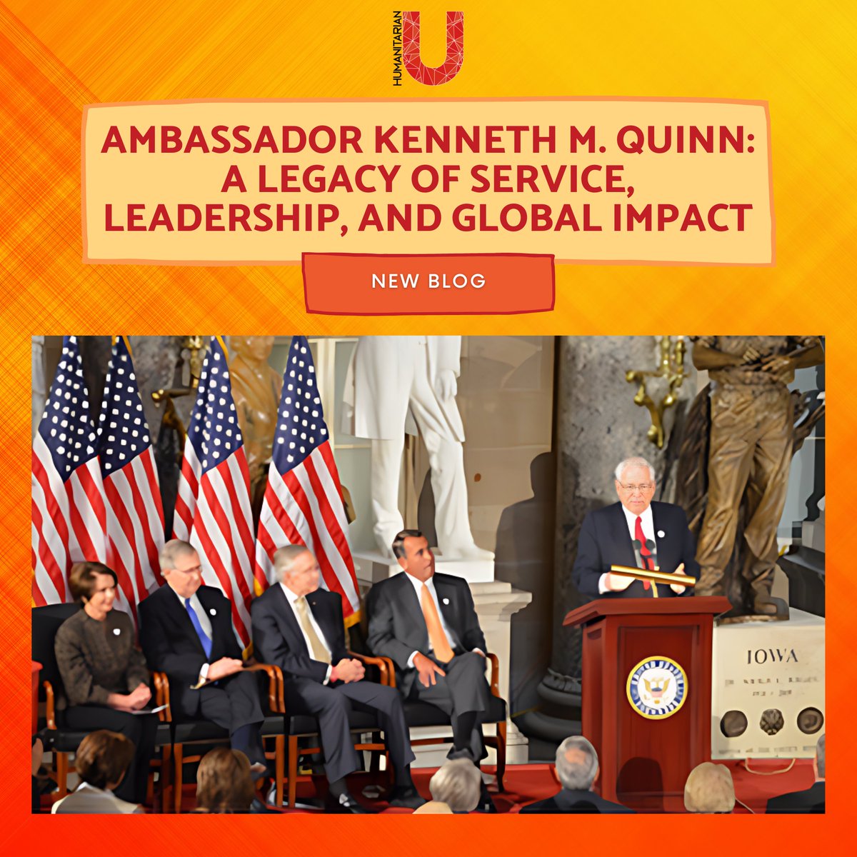 Inspired by the legacy of Ambassador Kenneth M. Quinn. Our CEO, Miriam Chickering, met him at the Iowa Global Volunteer Corps event. Read more about his global impact: humanitarianu.org/ambassador-ken…