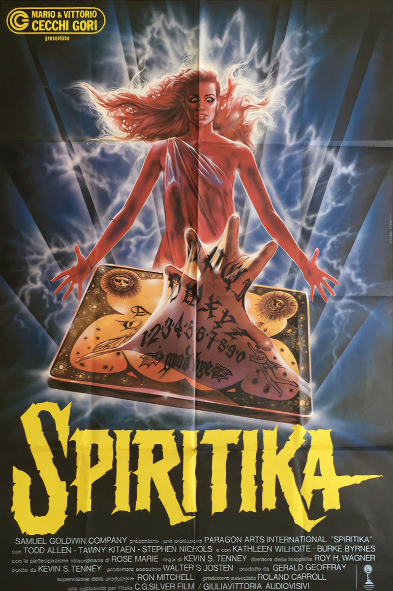 TheFilmFair's tweet photo. Italian film poster for #Witchboard (1986 - Dir. #KevinTenney) #ToddAllen #TawnyKitaen #StephenNichols #KathleenWilhoite https://t.co/gilVQ5bmpN