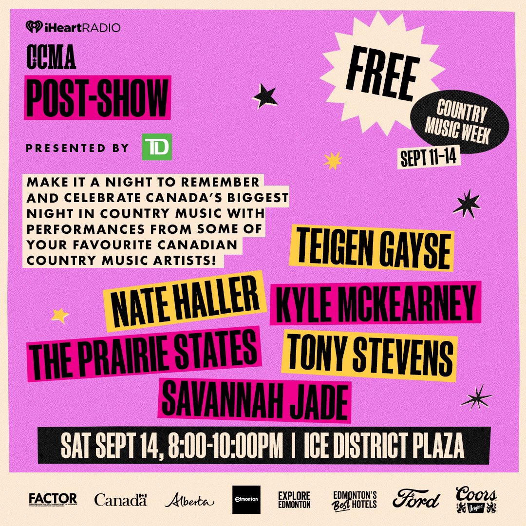 Teigen Gayse (@teigsxo) on Twitter photo Who’s ready to yeehaw with us for some Post-Show fun? 🤠 let’s keep the celebration going on Canada’s biggest night in country music after the show with <a href="/iheartradio/">iHeartRadio</a> <a href="/ccmaofficial/">CCMA</a> presented by <a href="/td_canada/">TD (Canada)</a> #edmonton #ccmaofficial #YEG Who’s ready to yeehaw with us for some Post-Show fun? 🤠 let’s keep the celebration going on Canada’s biggest night in country music after the show with <a href="/iheartradio/">iHeartRadio</a> <a href="/ccmaofficial/">CCMA</a> presented by <a href="/td_canada/">TD (Canada)</a> #edmonton #ccmaofficial #YEG