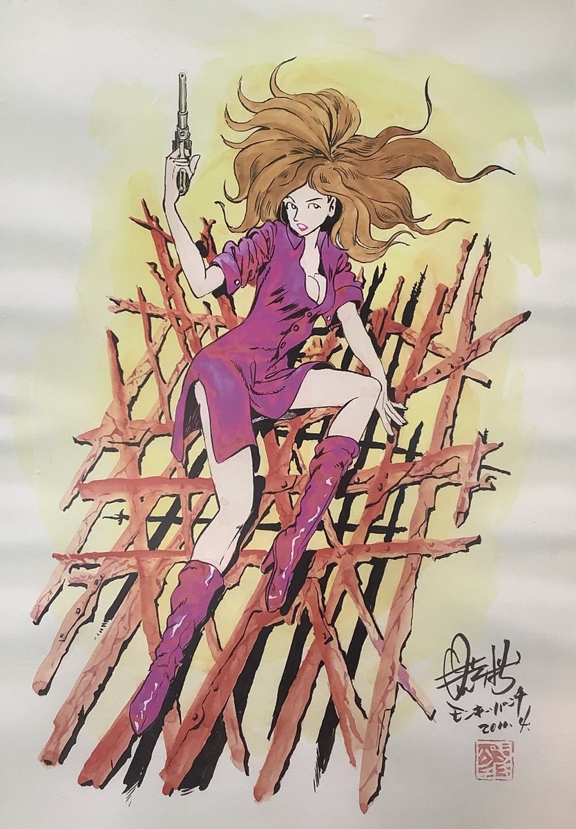 Artwork of Fujiko Mine made by Monkey Punch (2011). This day, like