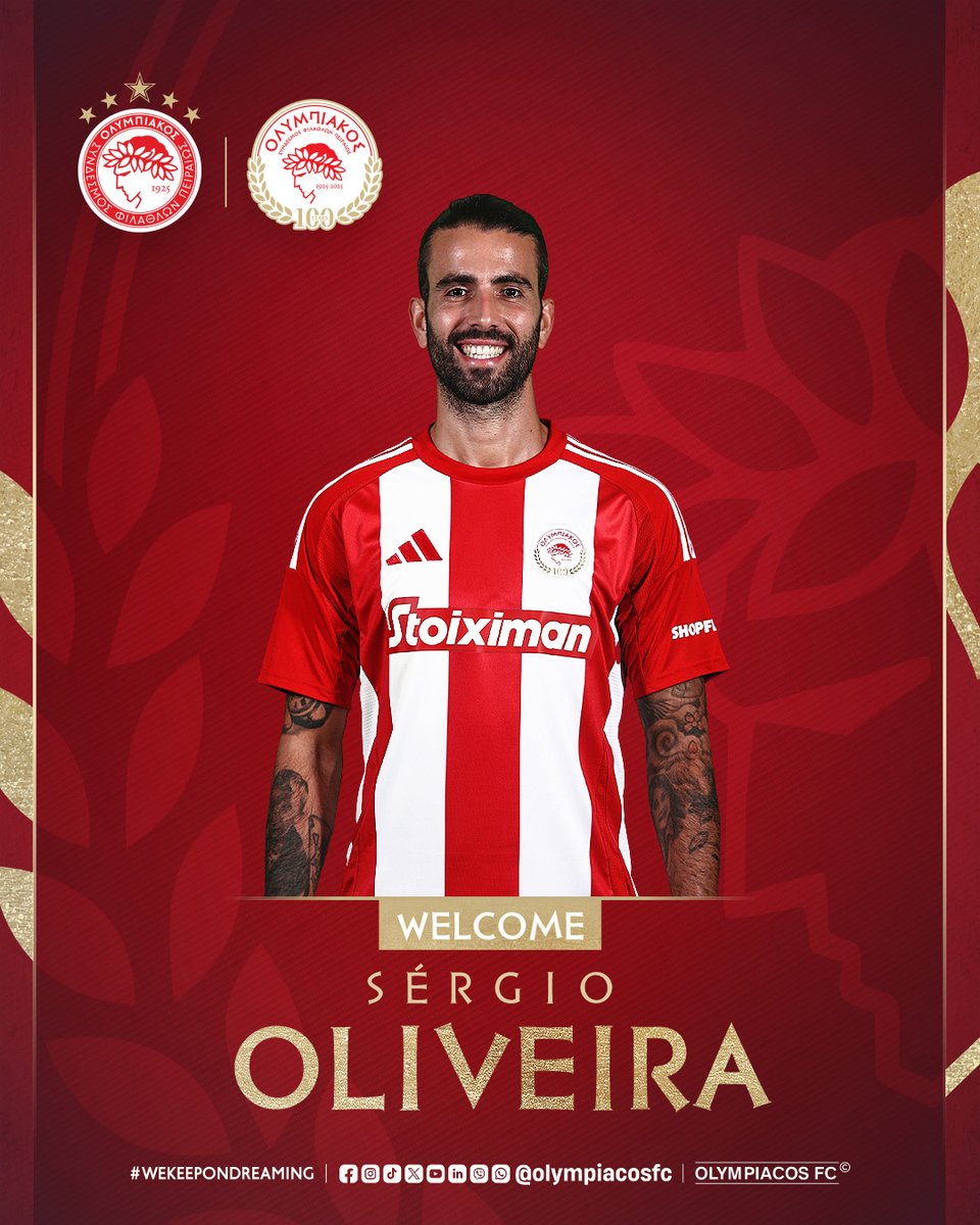 🔴⚪️🇵🇹 𝑶𝒍𝒊𝒗𝒆𝒊𝒓𝒂 is HERE!

Welcome to the Olympiacos family, 𝑺𝒆́𝒓𝒈𝒊𝒐!