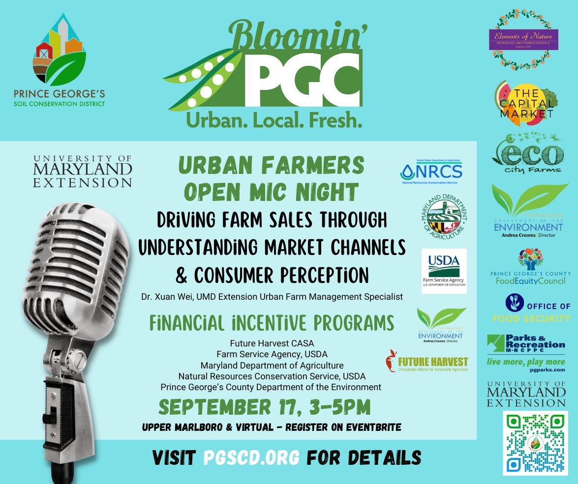Join us for an afternoon with Dr. Xuan Wei, UMD Extension Urban Farm Management Specialist, who will help you discover how to maximize your farm's potential by understanding market channels and consumer behavior. Register here: eventbrite.com/e/driving-farm…