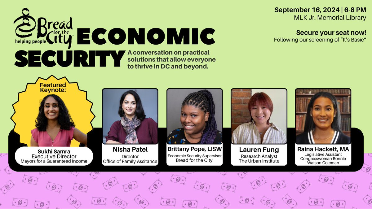Do you care about economic justice for everyone in our city and country? Join us for a free film screening where we'll explore groundbreaking efforts to bridge the wealth gap. Then, engage in a conversation with a panel of guaranteed income experts.

🎟️: eventbrite.com/e/economic-sec…