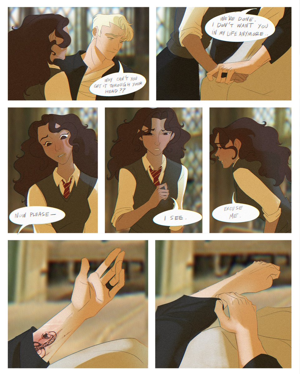 🩸 Day 4 : Sectumsempra aka more pain. Flashback from Obliviate comic’s timeline, back in 6th year after Harry’s Sectumsempra.  #DramioneMonth