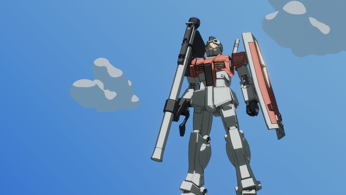 Cel shading in Blender is neat.
don't look at my test clouds.  ignore them... IGNORE THEM!!

model courtesy of Jeff Allen (go check out his work, it's awesome).
mjeff.artstation.com

#3dart #gundam #blender3d #b3d #anime