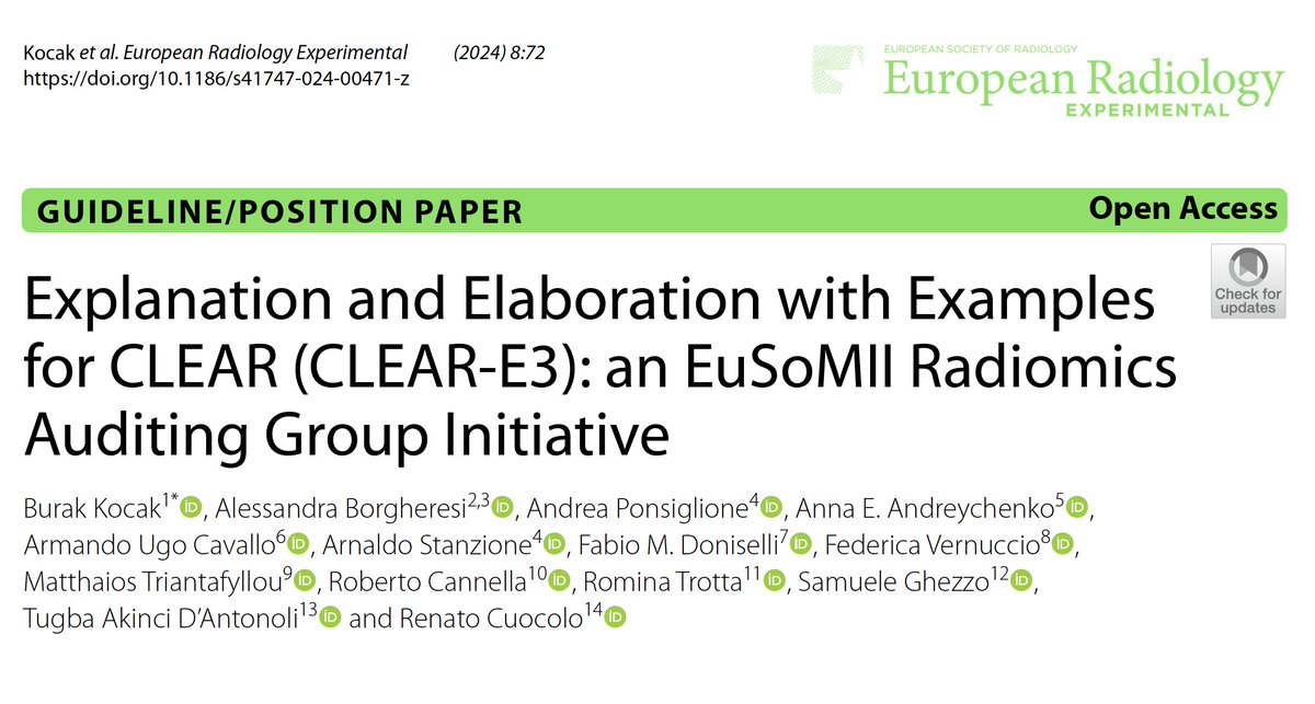T5. CLEAR comes with an explanations, elaborations and examples paper to facilitate its use #RadAIchat

doi.org/10.1186/s41747…
