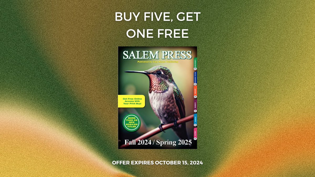 BIG SAVINGS on Collection-Enhancing, Must-Have Titles for Fall 2024/Spring 2025. Buy Five Titles and Get a 6th One Free. conta.cc/4g2VKLd
