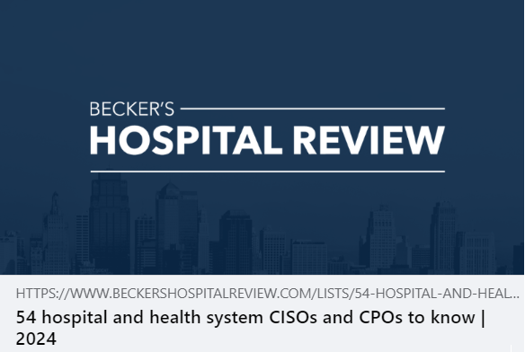 Congratulations to Steward&rsquo;s own Esmond Kane for being named one of Becker's 2024 "Hospital and Health<a href="/tag/cybersecurity"class="tags"><span>#cybersecurity</span></a>
