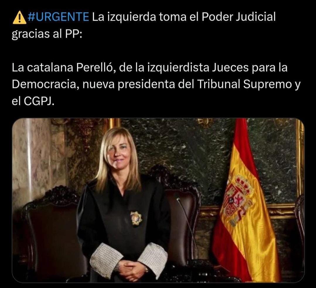 JosuneZuolaga's tweet image. ¿DICTADURA PROGRE JUDICIAL?

La magistrada tiene la oportunidad   de demostrar si su ética y honestidad está por encima de la ideología.  Se juega su prestigio y de ella depende el futuro del  sistema judicial de #España.  ¿Se doblegará  al  #SanchezTraidor  como #Escriba...?