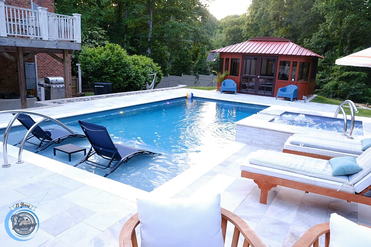 PoolscapesCLT's tweet image. The Wylela Beach and the Lido spa fiberglass models.  #poolandspa #backyardpool #backyard