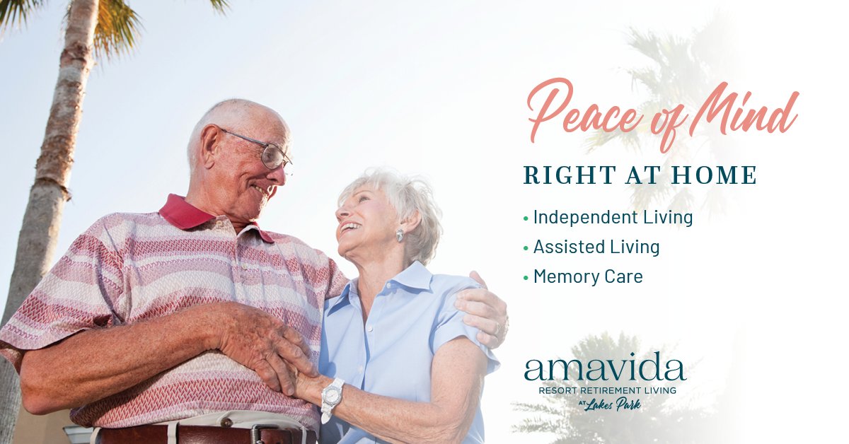 Experience the peace of mind that comes with life at Amavida at Lakes Park! With Independent Living, Assisted Living, and Memory Care on campus, you'll have all the support you may need right at home. 🏡🙌