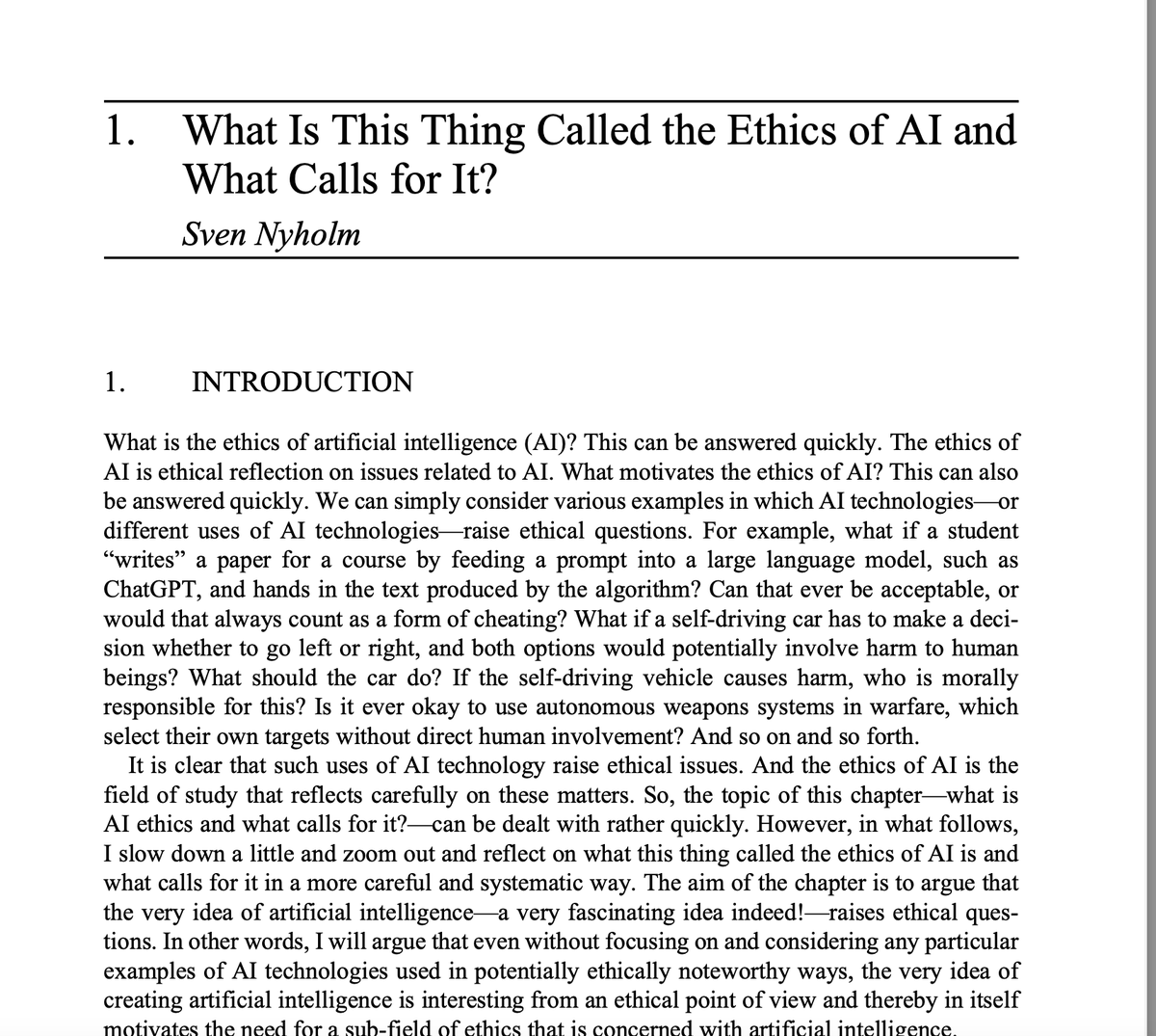My article "What Is This Thing Called the Ethics of AI and What Calls for It?", from <a href="/David_Gunkel/">David J. Gunkel</a>'s (ed.) Handbook on the Ethics of AI <a href="/ElgarPublishing/">Elgar Publishing</a>, is available in open access here:
elgaronline.com/edcollchap/boo… #aiethics