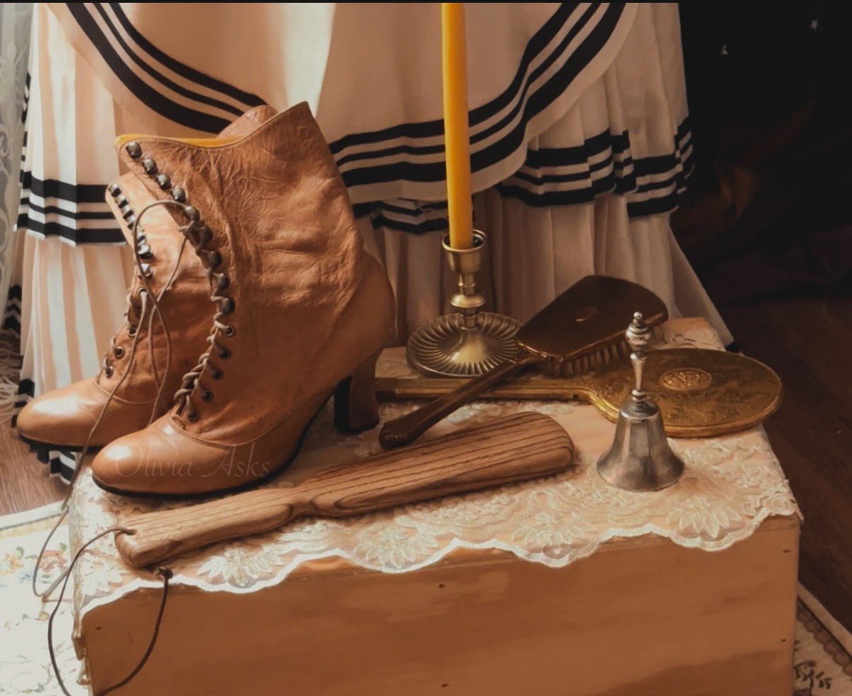 Waiting for my spanking with Olivia’s Old Fashioned paddle from <a href="/RedSpanking/">Little Red Spanking Paddles</a>. Check out their new beautiful site!! littleredspanking.com