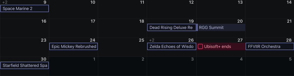 That_Juan_Gamer's tweet photo. In a month that looks like this for me (with Astro Bot this Friday as well!) you’ll be happy to know I am spending my time wisely by starting a replay of Red Dead Redemption II https://t.co/jnWHU2ym6C