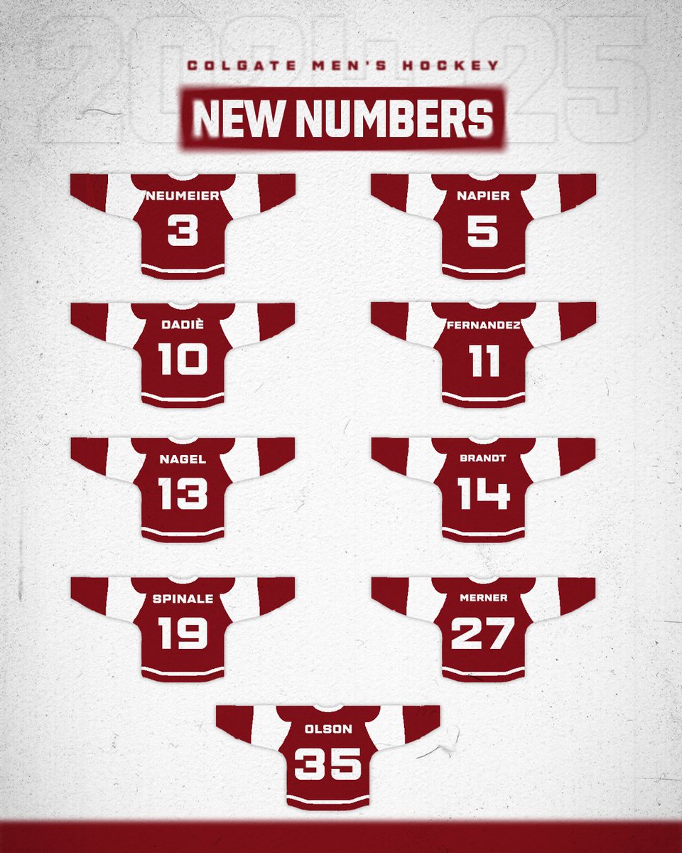 ColgateMIH's tweet photo. Some new numbers to look out for this season 👀 

#GoGate | #TheEducatedDecision https://t.co/OeOyKUgebl