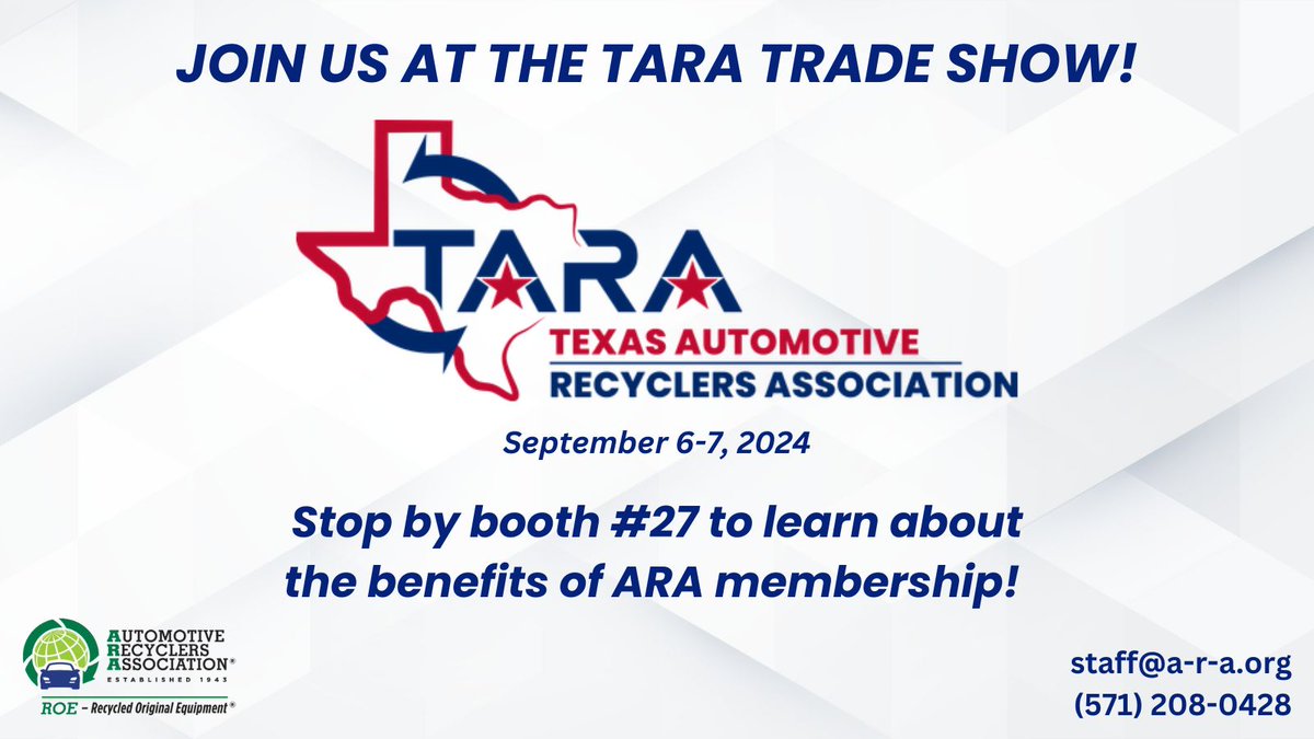 We’re thrilled to be at TARA again this year! 🎉 Swing by booth #27 to discover the amazing benefits of becoming an ARA member. Whether you’re looking to expand your network, access exclusive resources, or unlock special discounts, we’ve got something just for you!