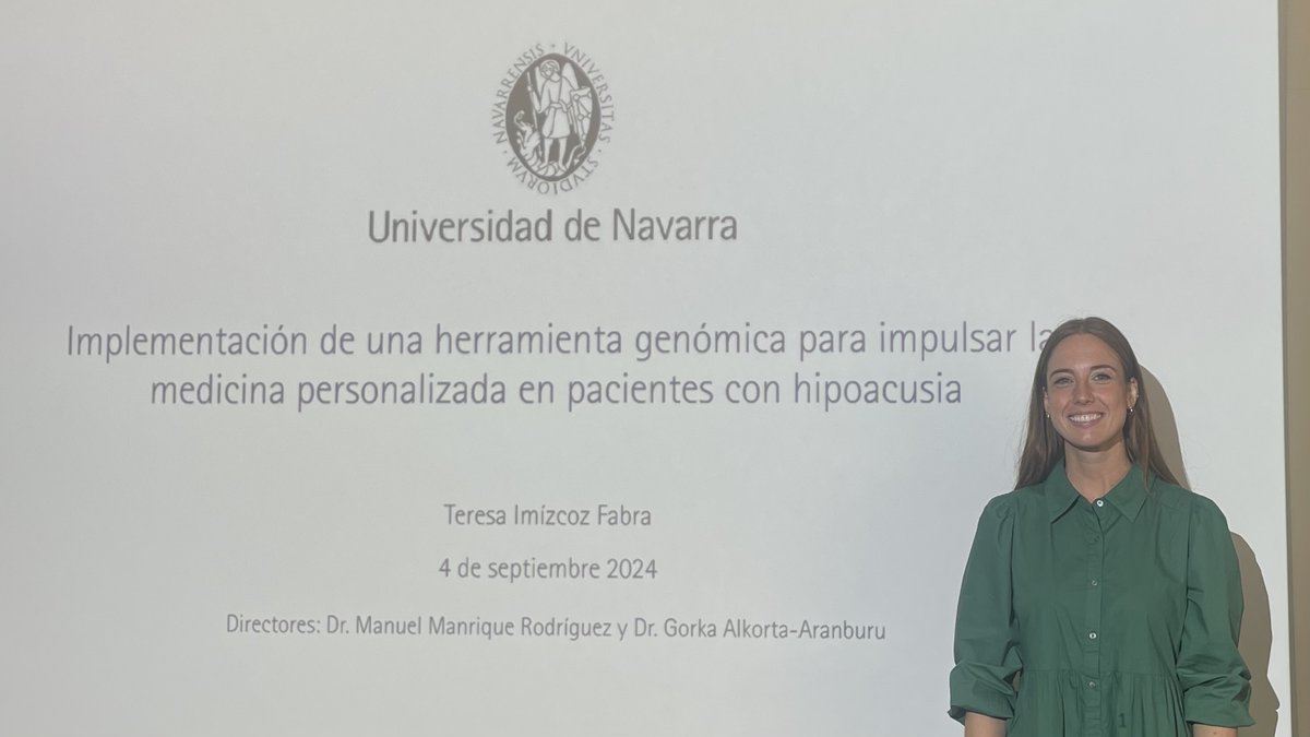 CIMA LAB Diagnostics (@cimalabunav) on Twitter photo Hoy estamos de celebración,
Nuestra compañera Teresa Imizcoz Fabra ha defendido la tesis "Implementación de una herramienta genómica para impulsar la medicina personalizada en pacientes con hipoacusia" de manera excelente. Enhorabuena!!!
<a href="/TeresaImizcoz/">Teresa Imízcoz</a>
#hipoacusia #genómica #NGS Hoy estamos de celebración,
Nuestra compañera Teresa Imizcoz Fabra ha defendido la tesis "Implementación de una herramienta genómica para impulsar la medicina personalizada en pacientes con hipoacusia" de manera excelente. Enhorabuena!!!
<a href="/TeresaImizcoz/">Teresa Imízcoz</a>
#hipoacusia #genómica #NGS