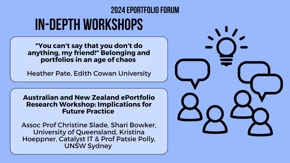 eportfoliosaust's tweet image. Day Two of the 2024 Eportfolio Forum (Dual Delivery) #eportforum on 11 September kicks-off with these two In-depth, 90 min workshops - Learn more at sites.google.com/view/2024-epor…