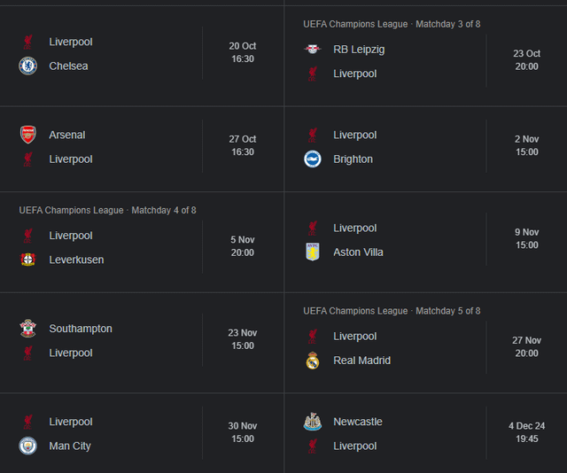 LFC Schedule Between 20 Oct to 30 Nov - Rotation is key dlvr.it/TCqdNm