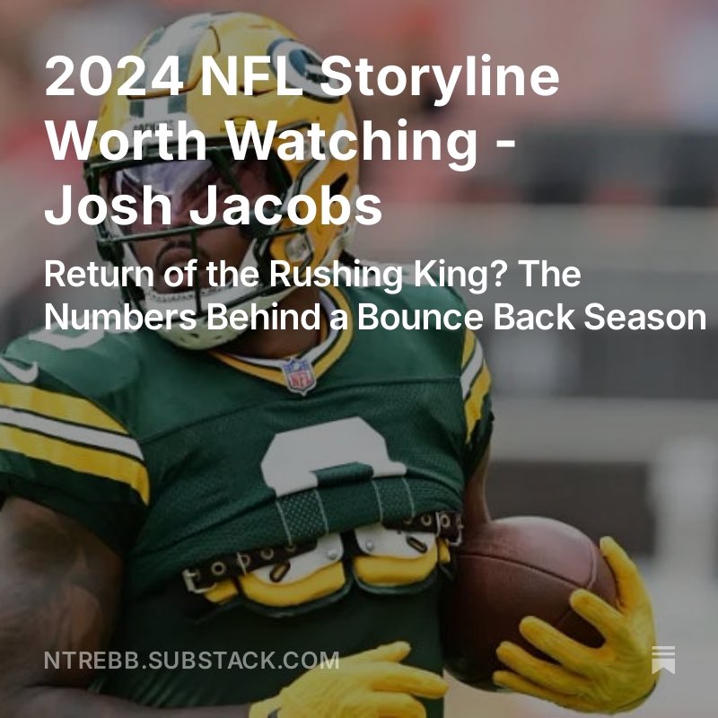 SleeperPiccs's tweet image. Josh Jacobs will finish at minimum RB10, max RB4. Read this article for details.
open.substack.com/pub/ntrebb/p/2…
